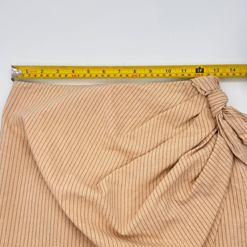 Zara Draped Pinstriped Asymmetrical Mini Skirt Size XS - Picture 6 of 7